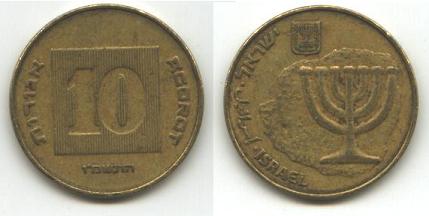 O χάρτης του μεγάλου Ισραήλ πάνω σε ισραηλινό νόμισμα το shekel.