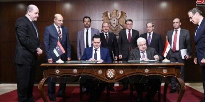 جمعهما-العداء-لتركيا..-سوريا-وليبيا-توقعان-مذكرة-تفاهم-لإعادة-افتتاح-السفارتين-660x330